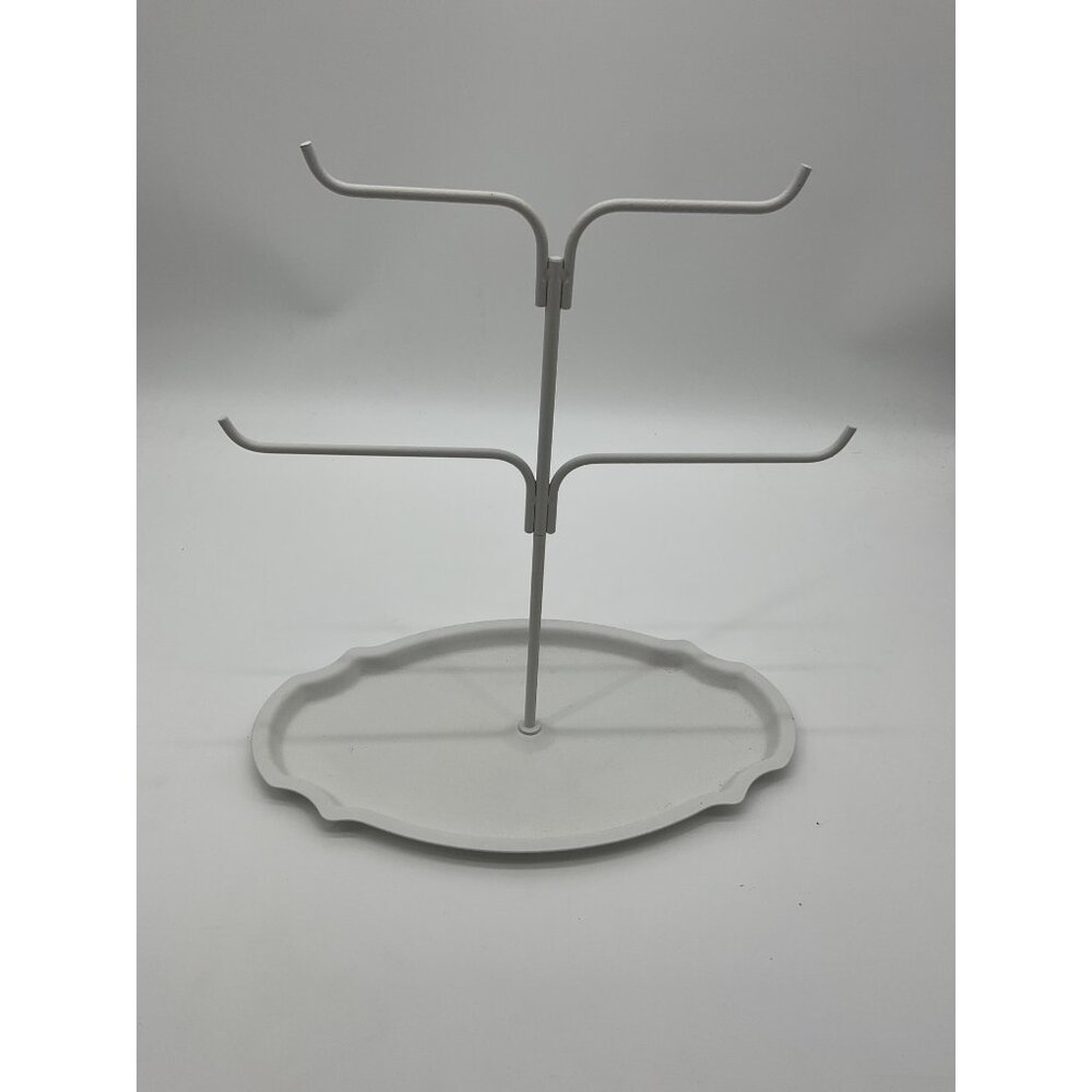 Ikea White Metal Jewelry Holder Stand With Oval Base 804.008.67 Made In China
